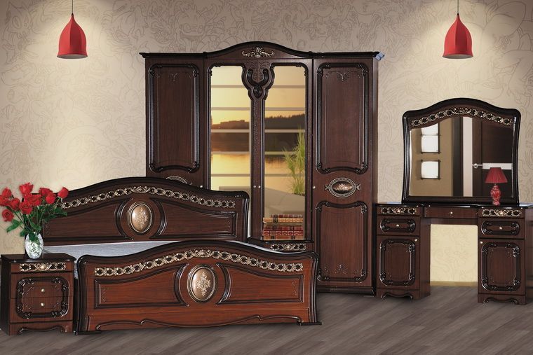 Спальня Азалия с 4-х дверным шкафом (Кубань мебель)