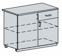 Шкаф нижний с ящиками ШН1Я 1201 Кухня Валерия страйп (Н 1201, Ф-48)