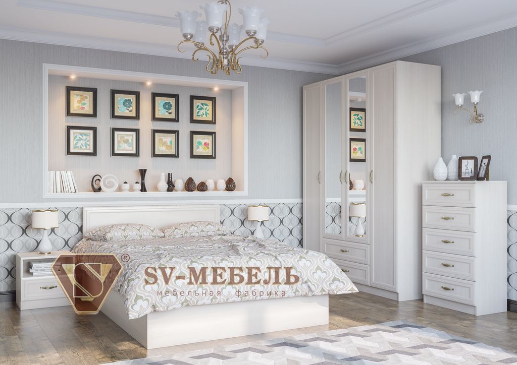 Спальный гарнитур Вега МФ SV мебель Сосна карелия