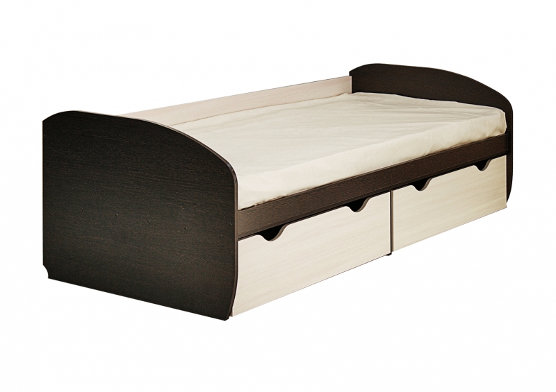 Кровать КД 1.8 с выкатными ящиками МФ Росток мебель Венге / Дуб молочный