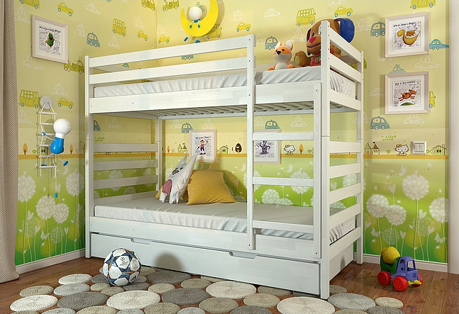 Кровать детская деревянная Двухъярусная Рио