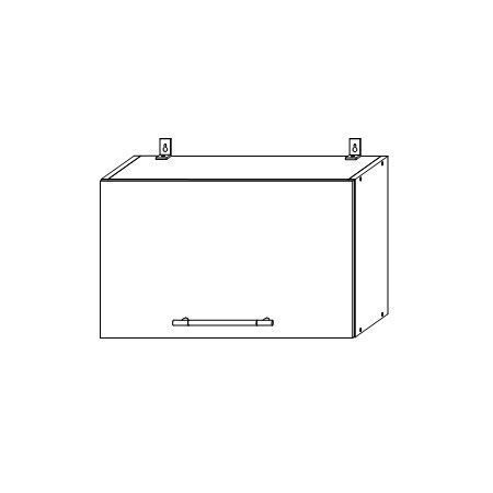 Шкаф верхний горизонтальный Кухня Капля (ПГ 600) Серый / Лайм глянец