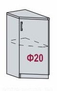 Шкаф нижний торцевой ШНТ 300 L Кухня Нувель (НТ 300, Ф-20) Венге / Белый софт