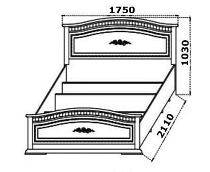 Спальный гарнитур Венера с 4-х дверным шкафом (Кубань мебель) Кремовый