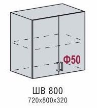 Шкаф верхний ШВ 800 Кухня Вирджиния (В 800, Ф-50) Венге / Лиственница бланко