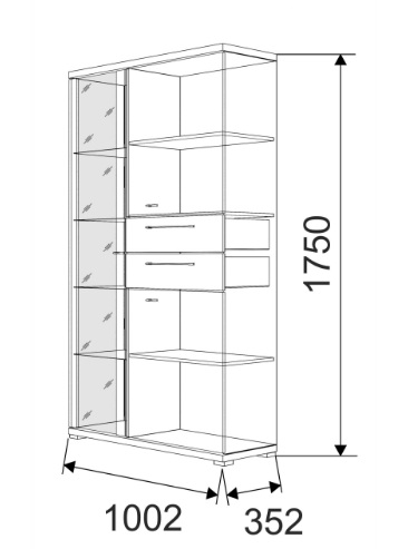 Шкаф комбинированный двухдверный №2