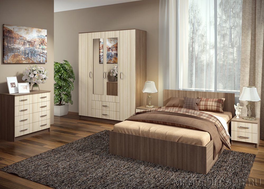 Кровать 1400 Спальня Ронда КРР 1400.1 (ДСВ)