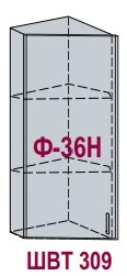 Шкаф верхний торцевой ШВТ 309 Кухня Прага (ВТ 309, Ф-36Н)