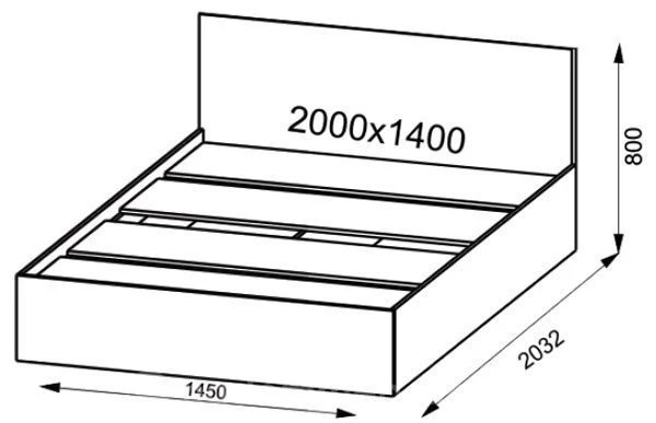 Кровать 1400 Спальня Ронда КРР 1400.1 (ДСВ)